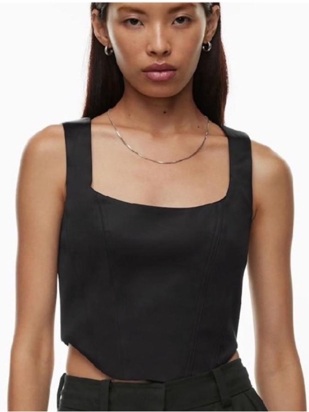 Aritzia Sunday Best Black Women's Corset Vest w/Zip back closure Size Small EUC